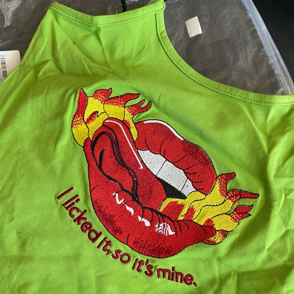 “I licked so it’s mine” spaghetti strap tank! 💚❤️‍🔥 - Picture 3 of 3